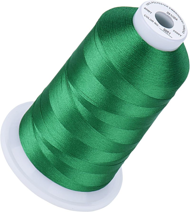 simthread 5500Yds Embroidery Thread, 5000M High-Yardage 40WT 100% Polyester Thread – 170+ Vivid Colors, High-Speed Rated – Compatible with Brother, Singer, Janome & More - Hunter S051 - Image 1